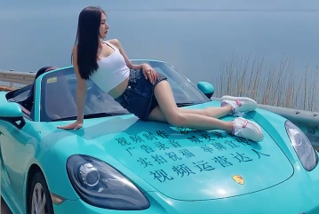 刚哥模板编号44：蓝色跑车美女【高清版】